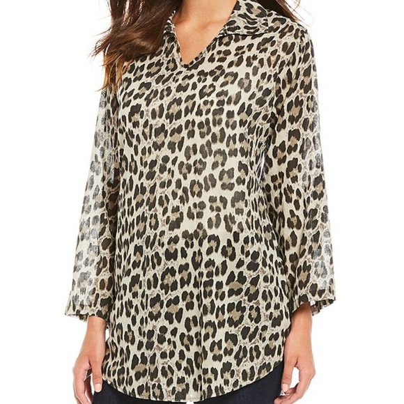 M Made in Italy 3 Piece Layered Leopard Print Top - Picture 6 of 7